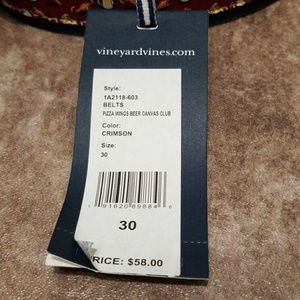 Vineyard Vines Accessories - Vineyard Vines Pizza Wings & Beer Canvas Club Belt Vineyard Vines Accessories - Vineyard Vines Pizza Wings & Beer Canvas Club Belt